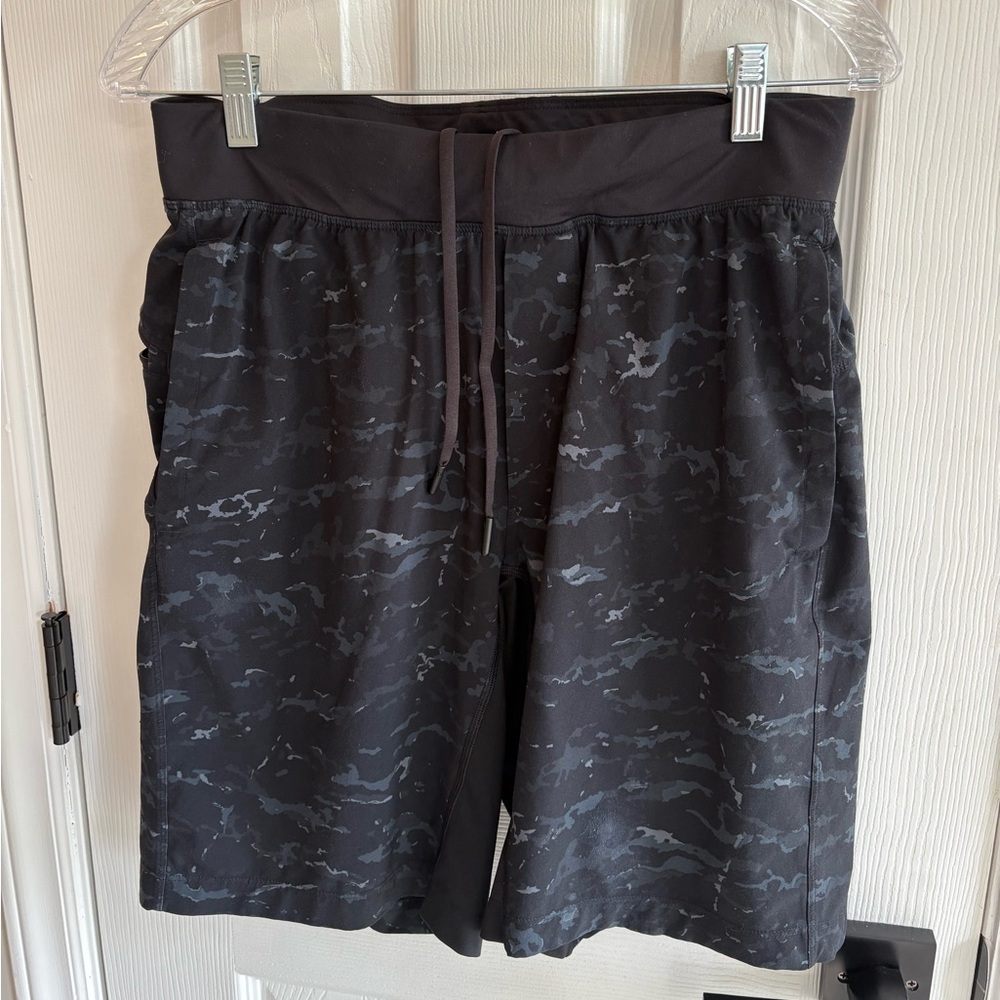 Black Camouflage Joggers with Drawstring